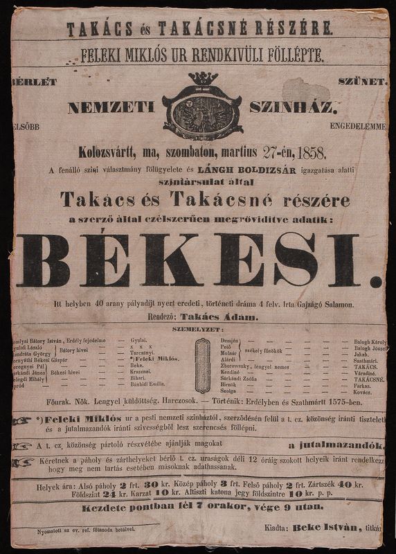 125 éve, 1890. február 9-én hunyt el Láng Boldizsár színész, színigazgató