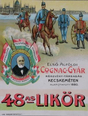 Az Első Alföldi Cognac-Gyár címkéje