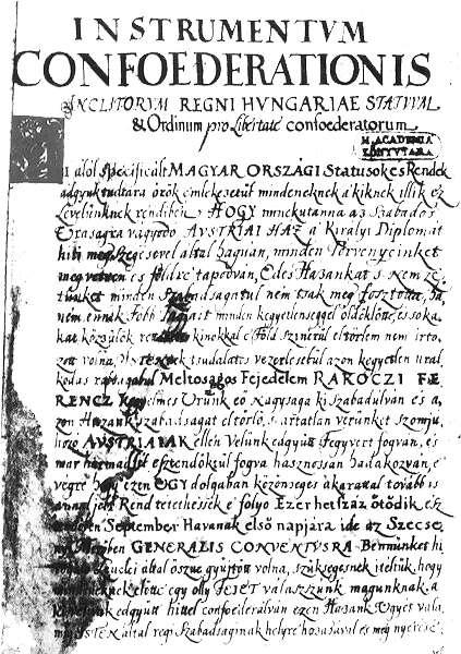 310 éve, 1705. szeptember 12-án kezdődött meg Szécsényben a Rákóczi-szabadságharc első országgyűlése