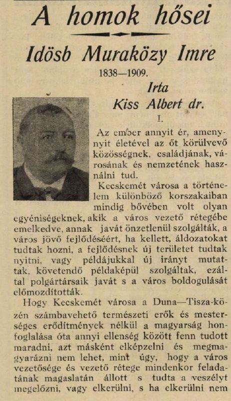 110 éve, 1909. augusztus 22-én hunyt el Muraközy Imre szőlő- és gyümölcstermelő