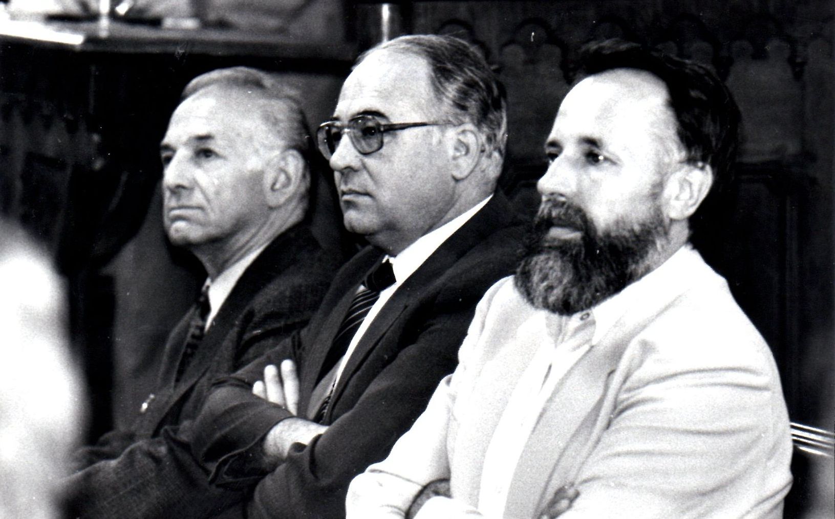 Nyers Rezsővel és Szabó Miklóssal egy választási nagygyűlésen 1989-ben, Kecskeméten