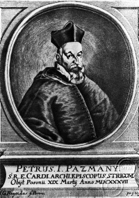 Pázmány Péter arcképe Szelepcsényi György Propositiones Theologicae defensae (1624) című művének előlapján. A rézmetszet a szerző munkája.