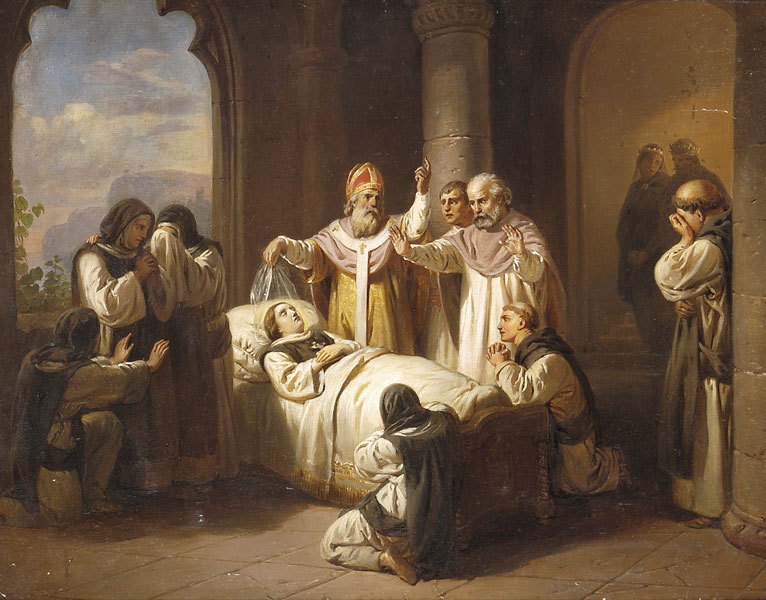 Molnár József: Árpádházi Szent Margit halála (1857)