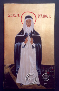 Szent Margitról készített ikon, Papp Ilona Jolán alkotása