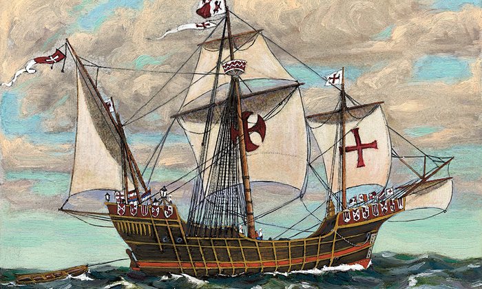 A Santa Maria, Kolumbusz Kristóf zászlóshajója, 1492-ben ennek a fedélzetéről pillantotta meg Amerika partjait