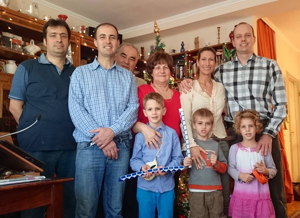 Férjével, három gyermekével és unokáival, 2014 karácsonyán